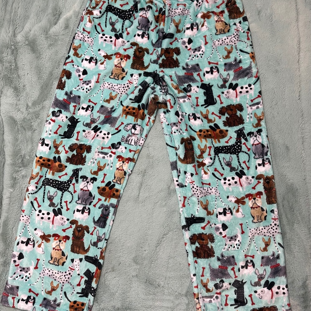 Minky lounge pants, dog pattern size XXL